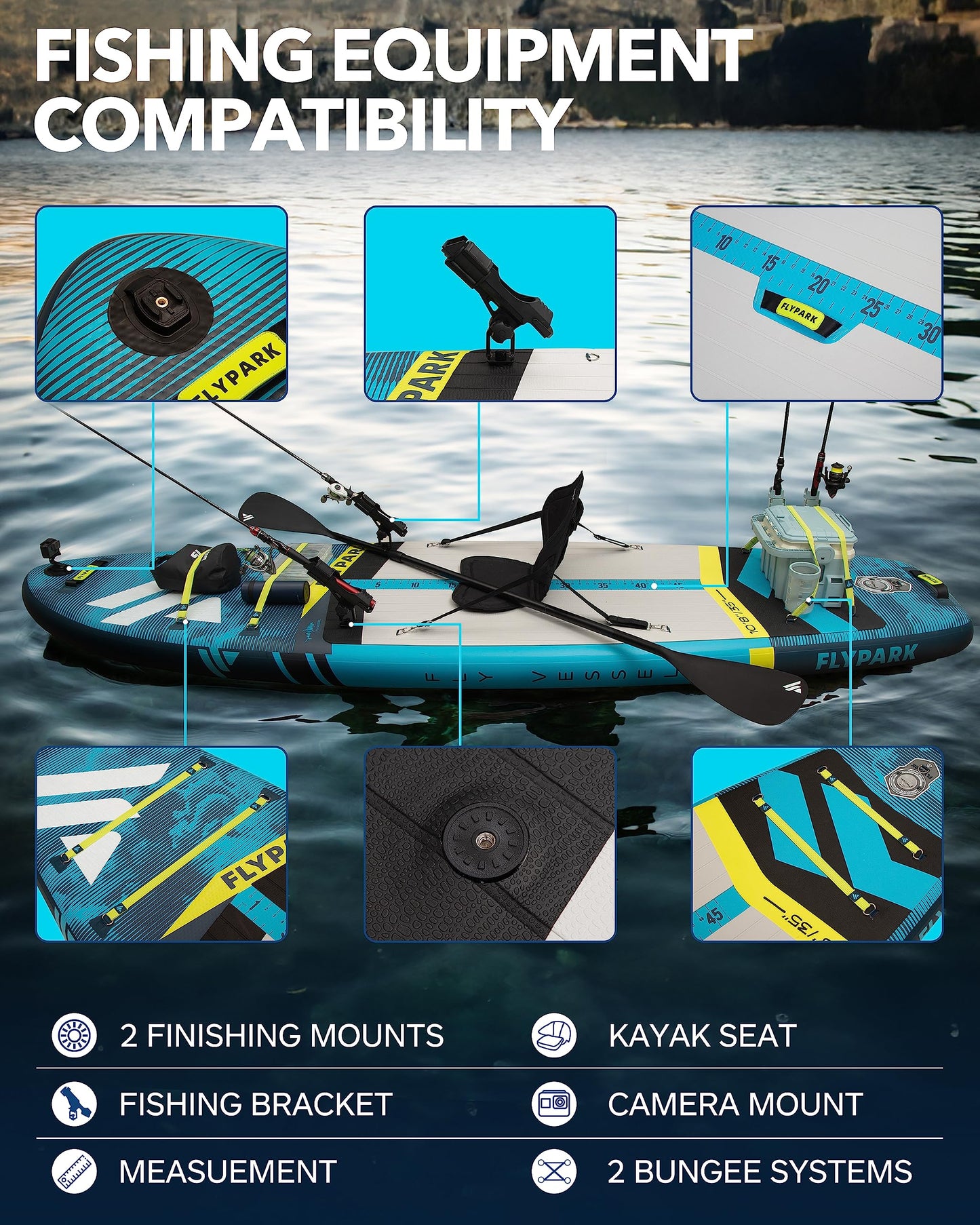 10'8-11' Extra Wide Inflatable Stand Up Paddle Board – Stable 3-Person SUP Kit